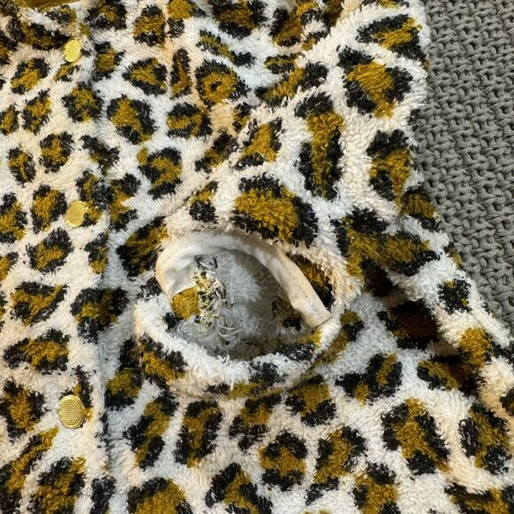 Vintage Handmade Leopard Toweling/Outdoor Hooded Baby Sack ~ 3/6Ml - Picture 4 of 13